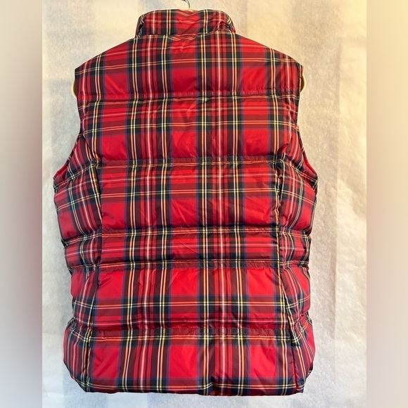 Lands’ End plaid checker red sleeveless down filled puffer vest NWOT Sz-MP.J6 - Picture 4 of 12